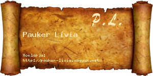 Pauker Lívia névjegykártya